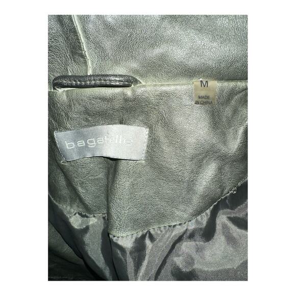BAGATELLE Green Vegan Leather Moto Jacket Missing Size Tag - Picture 5 of 7
